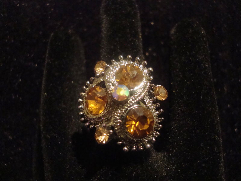 Diamante Brown Elegant Cocktail Ring - product images  of 