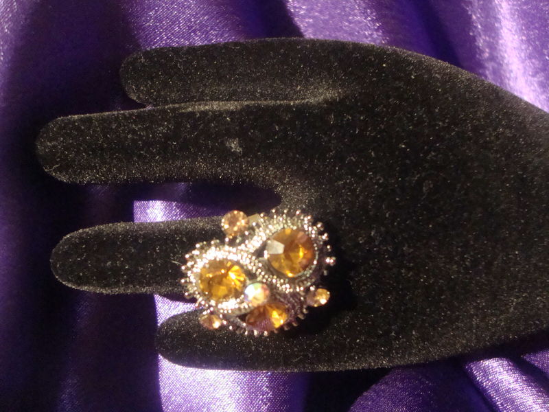 Diamante Brown Elegant Cocktail Ring - product images  of 