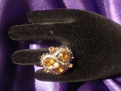 Diamante Brown Elegant Cocktail Ring - product images 4 of 6