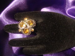 Diamante Brown Elegant Cocktail Ring - product images 5 of 6