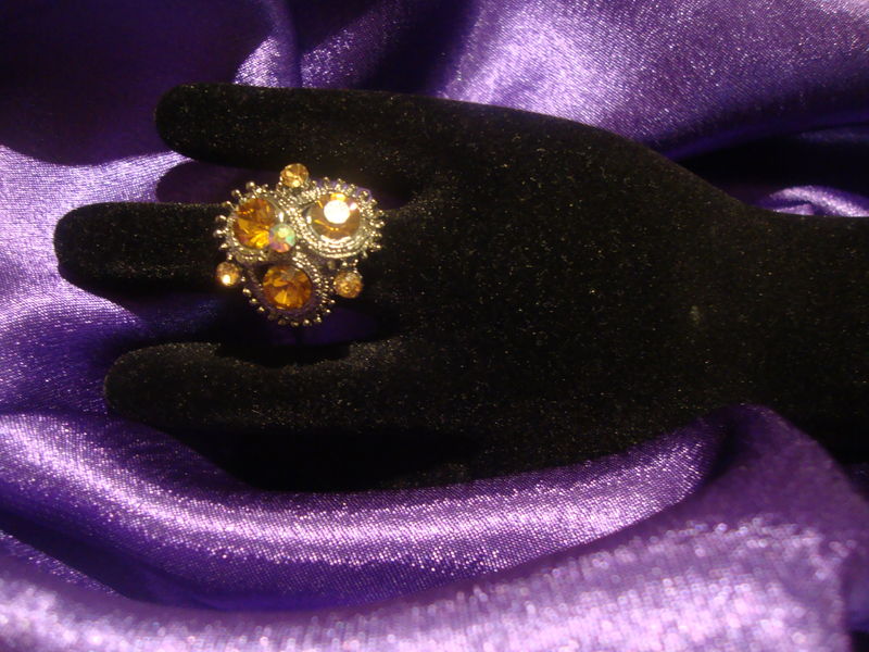 Diamante Brown Elegant Cocktail Ring - product images  of 