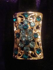 Diamante,Lady,Blue,Two-Toned,Ring, Blue, Adjustable
