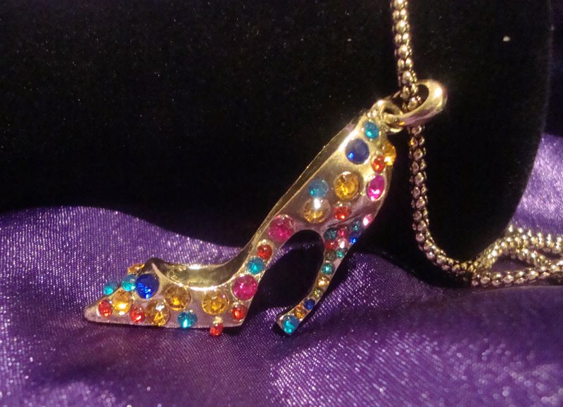 Rhinestone High Heeled Pendant Necklace - product images  of 