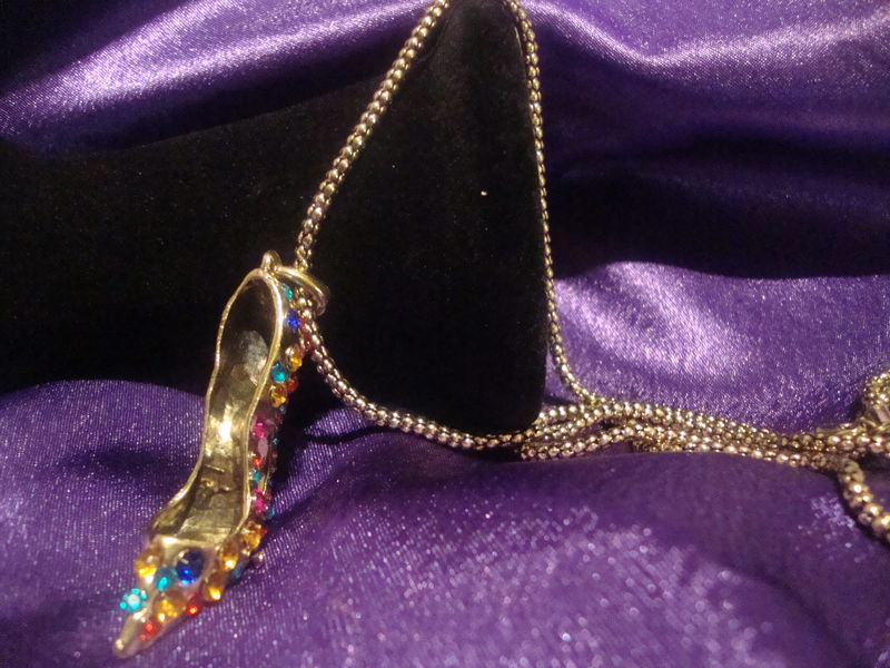 Rhinestone High Heeled Pendant Necklace - product images  of 