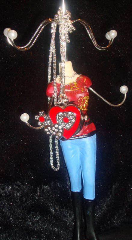 Red Crystal Double Heart Necklace Watch - product images  of 