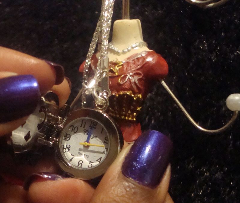 Red Crystal Double Heart Necklace Watch - product images  of 