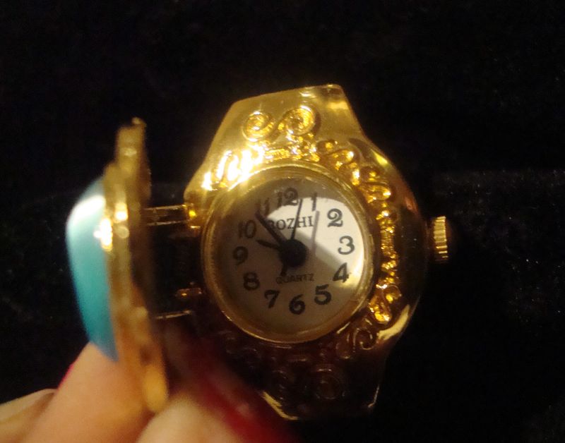 Blue Stone Gem Jewel Finger Ring Quartz Watch - product images  of 
