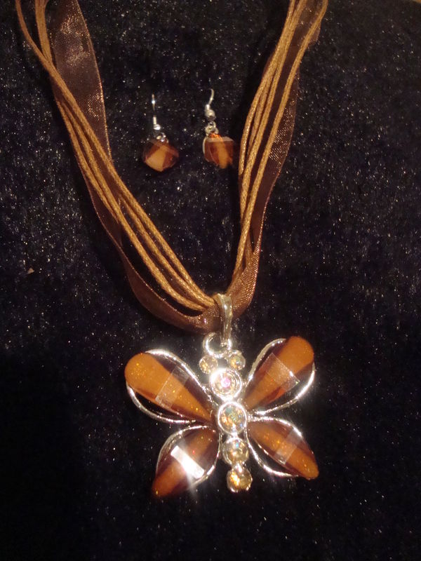 Butterfly Necklace & Earring Set - product images  of 