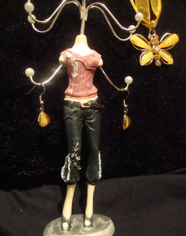 YELLOW & SILVER Butterfly Necklace & Earring Set - product images  of 