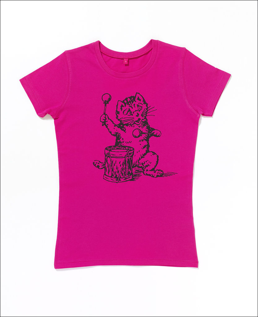 The Postcard Cat T-Shirt in Hot Pink - AED