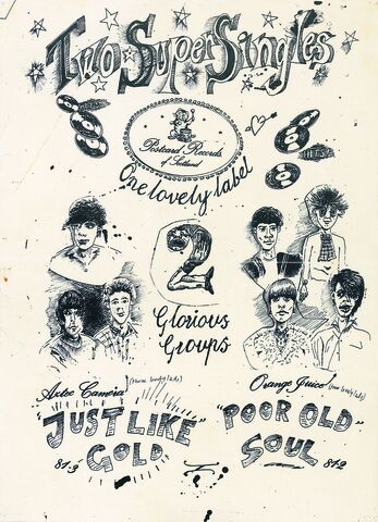 Two,Super,Singles,OJ,Poster:,A3,Edwyn Collins print, Edwyn Collins, Orange Juice, Two Super Singles