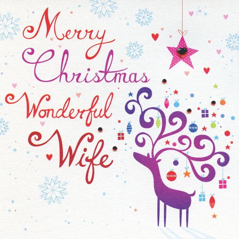 Hand Finished Wonderful Wife Christmas Card - Karenza Paperie