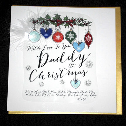 Handmade with love to daddy christmas card  large luxurious christmas Handmade with love to daddy christmas card  large luxurious christmas