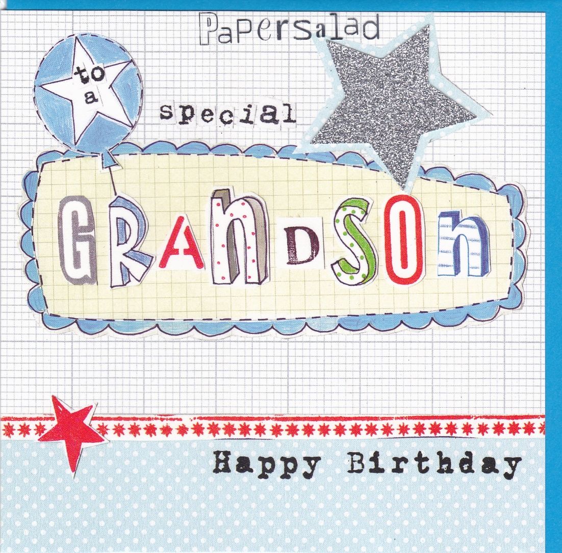 Stars & Balloon Grandson Birthday Card - Karenza Paperie