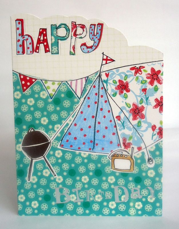 Tent & BBQ Camping Birthday Card Karenza Paperie