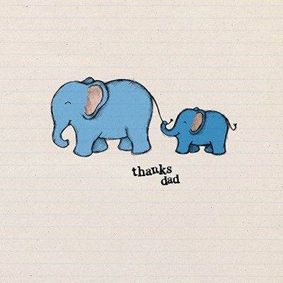elephants dad thank you card perfect for fathers day karenza elephant thank you cards