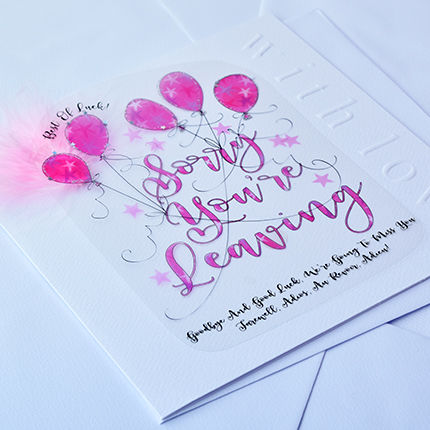 Lovely 10 Leaving Card Handmade