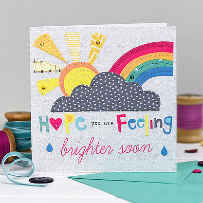 Hand Finished Get Well Soon Card Large Luxury Card Karenza