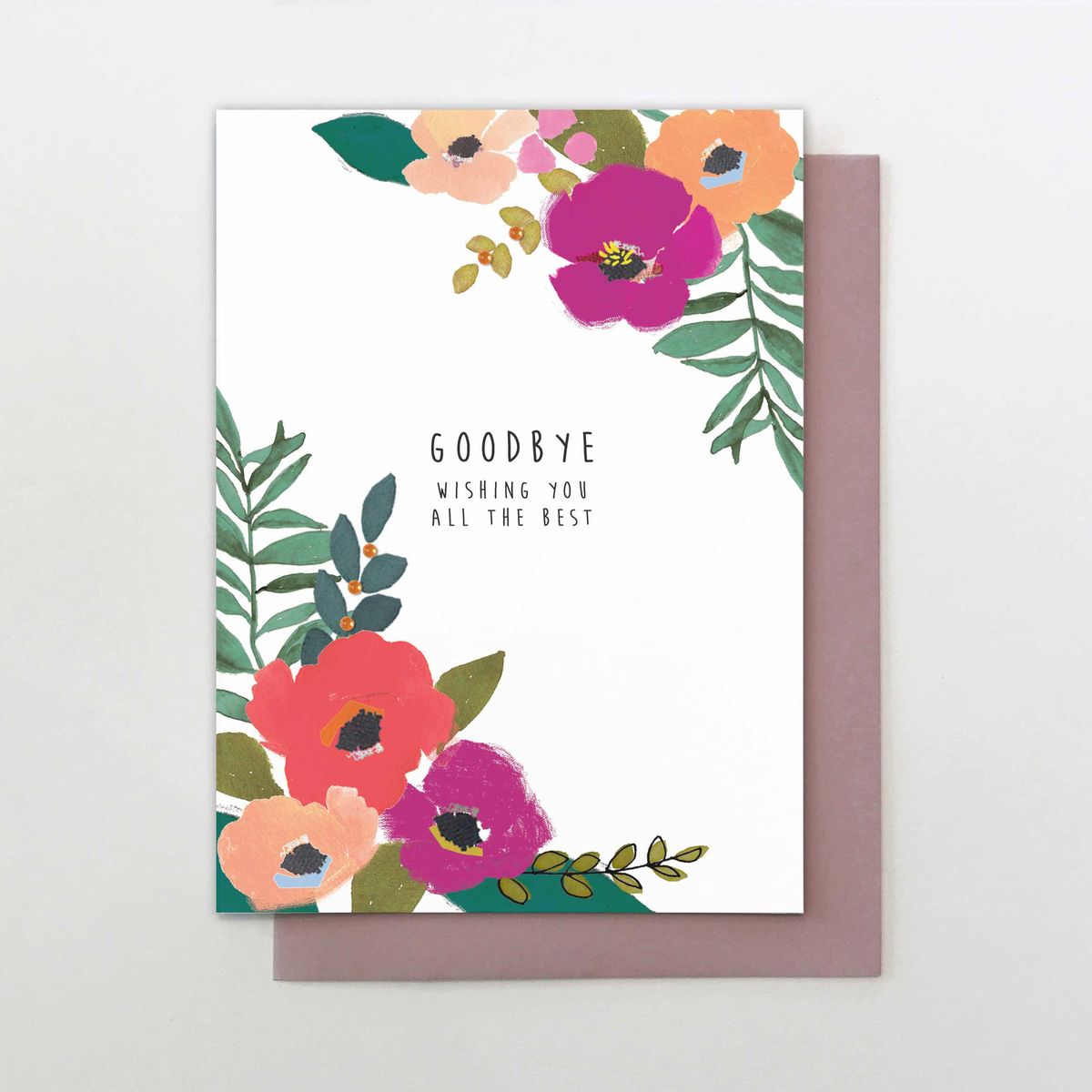 floral goodbye wishing you all the best card karenza paperie