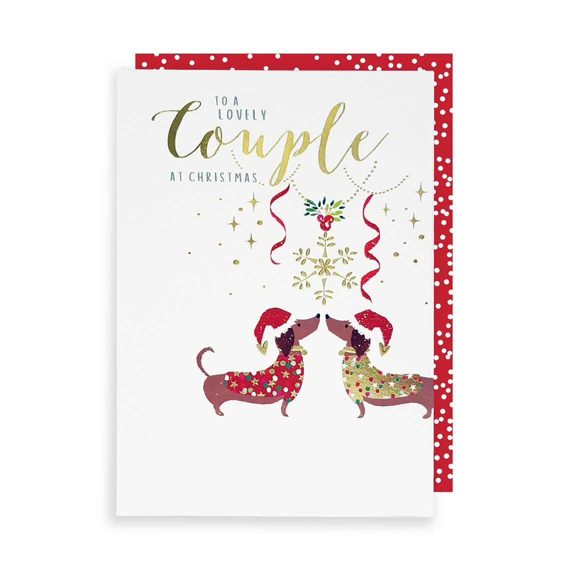 Dachshunds To A Lovely Couple Christmas Card - Karenza Paperie