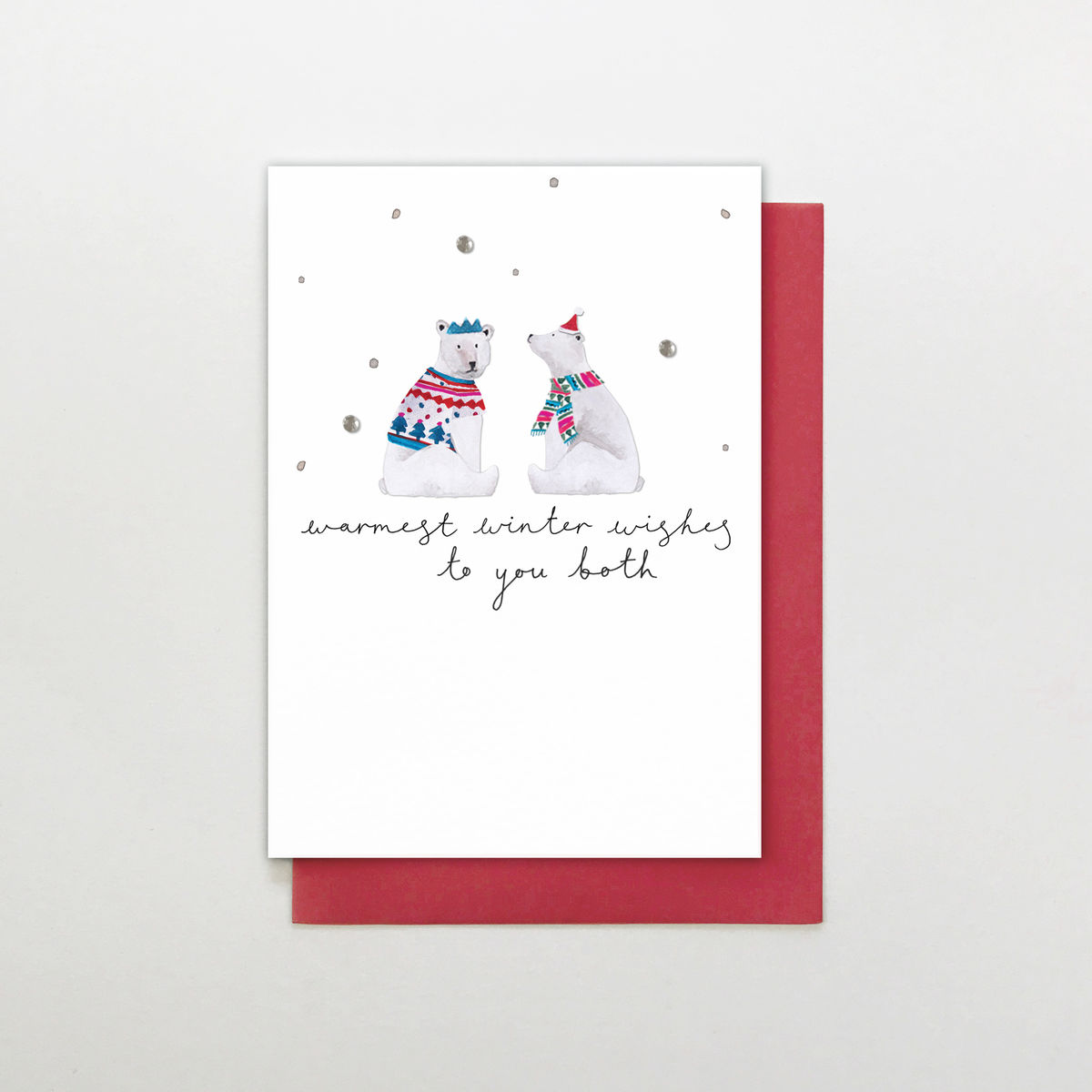 Warmest Winter Wishes To You Both Christmas Card  Karenza Paperie