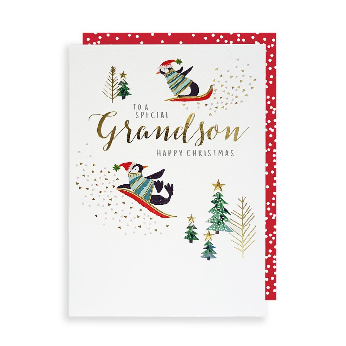 Penguins Grandson Christmas Card Penguins Grandson Christmas Card