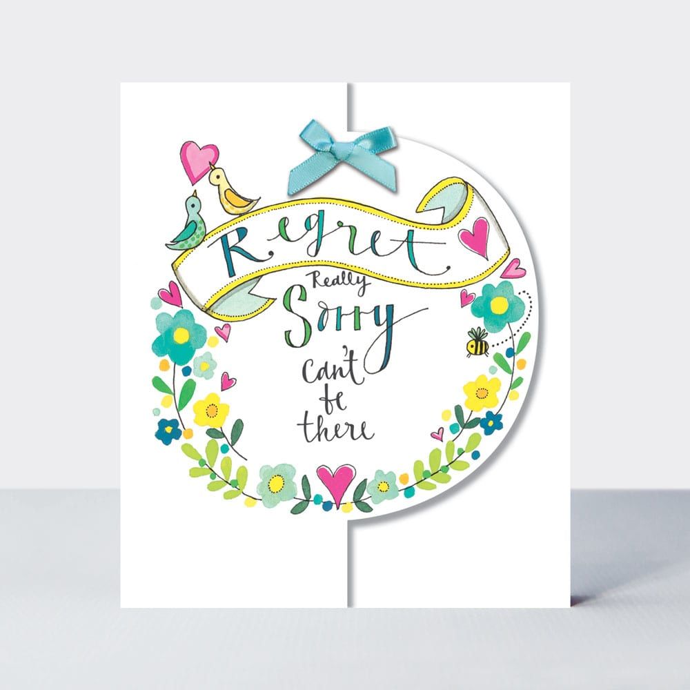 Birds & Flowers Wedding Regret Card Karenza Paperie