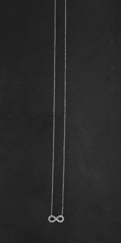 Crystal Infinity Pendants on 18ct White Gold Vermeil Chain - product image