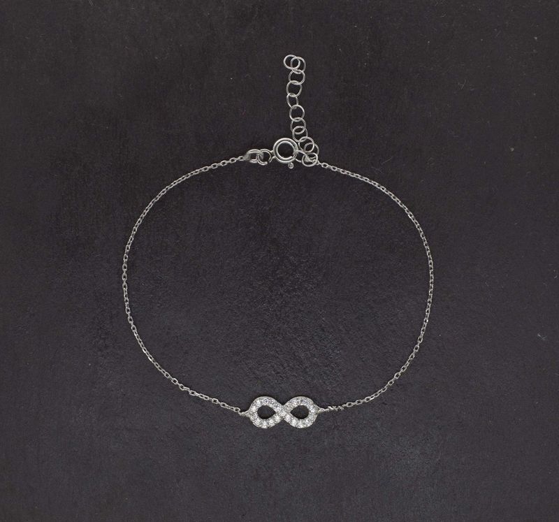 Crystal Infinity Pendants on 18ct White Gold Vermeil Chain - product image