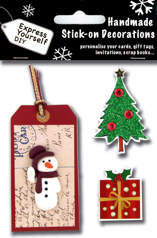 Snowman On Tag With Christmas Tree & Present - product images