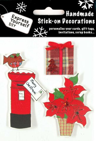 Letter,Box,&,Present,With,Poinsettia,Plant,Craft, Christmas, Toppers, Present, Letterbox, Poinsettia, Plant