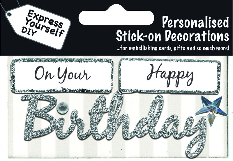 Make It Personal (Caption Topper) - Birthday (On Your Happy) Silver - product images