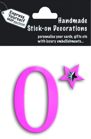 Handmade,stick,on,numbers,-,Mini,Pink,Foil,Number,0,stick-on numbers, craft, handmade, pink, foil, mini