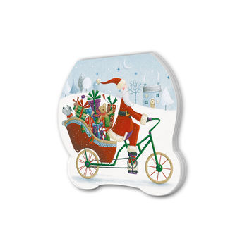 Christmas,Shaped,Notepads,-,Santa,On,Bike, Santa, bike, sleigh, presents