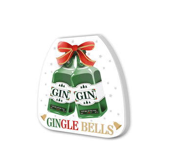 Christmas,Shaped,Notepads,-,Gin,Gingle,Bells,Notepad, Gin, Bells