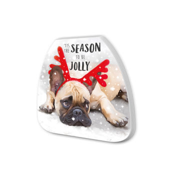 Christmas,Shaped,Notepads,-,Bulldog,With,Antlers,Notepad, Bulldog, Dog, Antlers