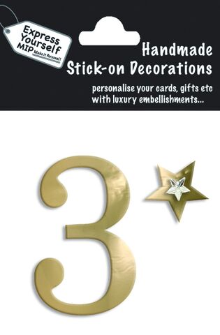 Handmade,stick,on,numbers,-,Mini,Gold,Foil,Number,3,stick-on numbers, craft, handmade, gold, foil, mini, 3