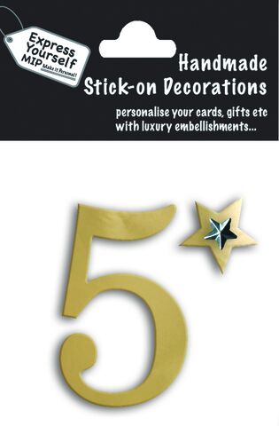 Handmade,stick,on,numbers,-,Mini,Gold,Foil,Number,5,stick-on numbers, craft, handmade, gold, foil, mini, 5