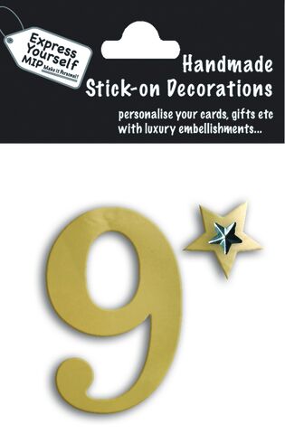 Handmade,stick,on,numbers,-,Mini,Gold,Foil,Number,9,stick-on numbers, craft, handmade, gold, foil, mini, 9