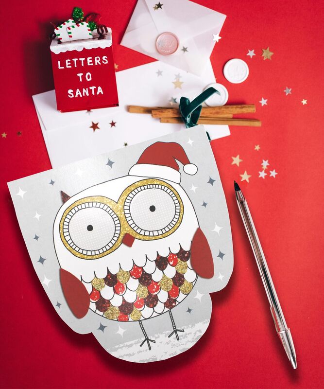 Christmas Shaped Notepads - Owl With Santa Hat - product images  of 