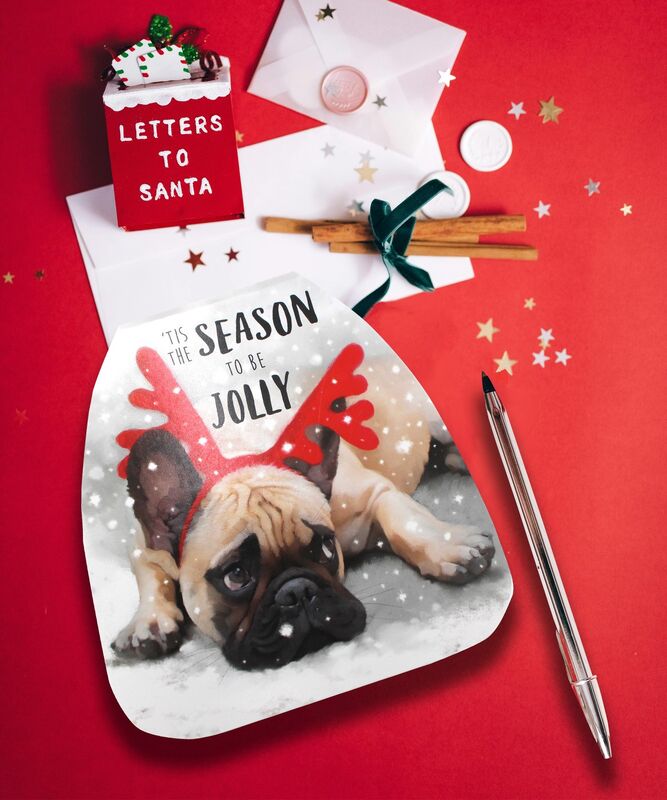 Christmas Shaped Notepads - Bulldog With Antlers - product images  of 