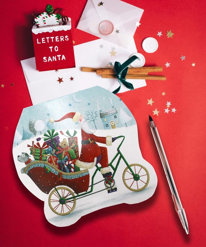 Christmas Shaped Notepads - Santa On Bike - product images  of 