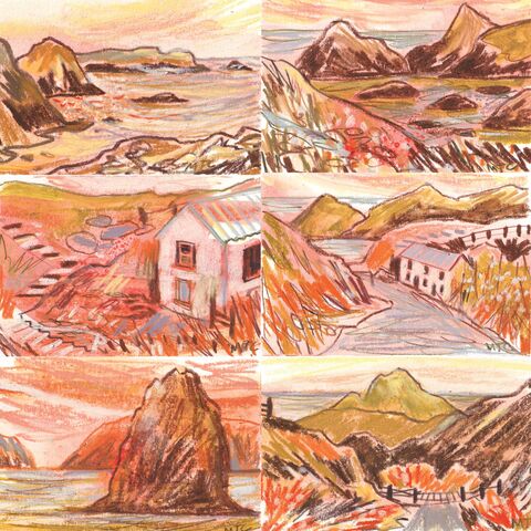 Return,to,Kynance,Postcard,pack,of,6,postcards, art, sketches, drawings, cornwall, the lizard peninsula, kynance