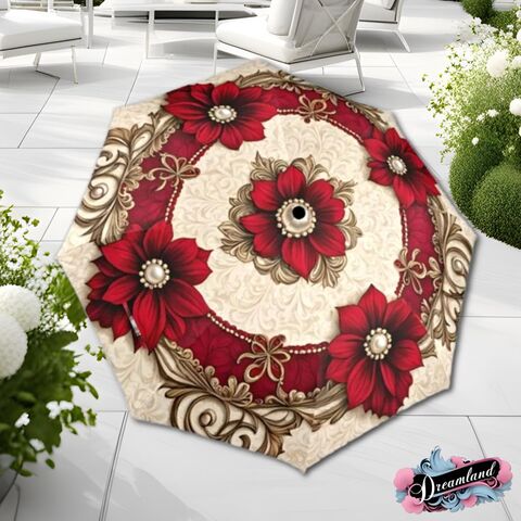 Red,Cream,Tan,Romantic,Umbrella,Victorian,Inspired,Boho,Flower,Parasol,Semi-Automatic,Waterproof,Foldable,pink_umbrella,rain_umbrella,unique_umbrella,uv_umbrella,sun_umbrella,victorian_umbrella,unique_gift,flower_umbrella,boho_umbrella,cute_umbrella,gift_for_her,stained_umbrella,red_umbrella