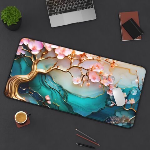 Cherry,Blossom,Desk,Mat,Mousepad,Cute,Aesthetic,Sakura,Asian,Japanese,Inspired,Gold,Pink,Floral,Office,Decor,Large,Gaming,Pad,cottagecore_desk,office_decor,gift_for_her,office_gift,gaming_gift,chrismas_gift,sakura_desk_mat,sakura_mousepad,asian_desk_mat,floral_desk__mat,asian_decor,pink_desk_mat,large_desk_mat