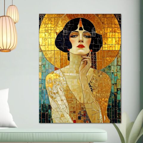 Art,Nouveau,Metal,Poster,Faux,Mosaic,Mucha,Klimt,Inspired,Woman,Portait,Wall,Painting,Print,art_nouveau_print,art_nouveau_poster,art_nouveau_painting,art_nouveau_wall_art,mucha_print,Klimt_print,klimt_poster,klimt_painting,mucha_poster,gift_for_her,art_deco_print,pop_art,retro_print