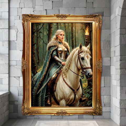 Lady,Knight,Riding,Horse,Art,Painting,Print,Medieval,Warrior,Sword,Dark,Academia,Wall,Oil,Moody,dark_academia_decor,dark_academia_print,dark_moody_painting,lady_knight_print,lady_knight,knight_painting,medieval_print,medieval_painting,knight_print,medieval_decor,knight_art,woman_sword,medieval_knight