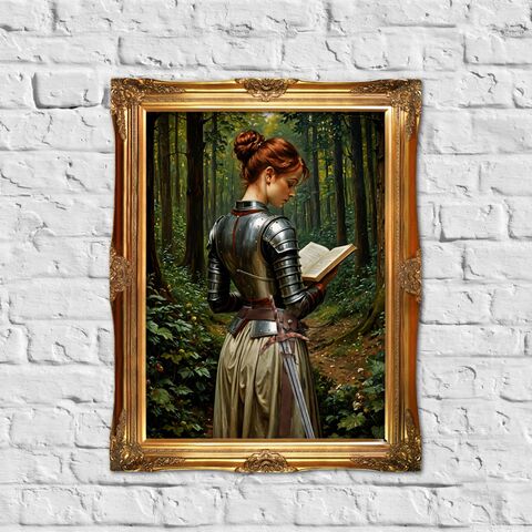 Medieval,Painting,Print,Lady,Knight,Reading,In,Forest,Dark,Academia,Wall,Art,Oil,Moody,dark_academia_decor,dark_academia_print,dark_academia_art,dark_moody_painting,lady_painting,oil_painting_print,lady_knight_print,lady_knight,knight_painting,medieval_print,medieval_painting,knight_wall_art,lady_reading