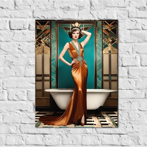 Art,Deco,Gatsby,Girl,Gold,Teal,Powder,Room,Bathroom,1920s,Style,Poster,Print,Wall,Retro,Home,Decor,art_deco_decor,art_deco_print,art_deco_poster,art_deco_bathroom,bathroom_wall_art,art_deco_wall_art,gatsby_girl_print,gatsby_girl_poster,gift_for_her,christmas_gift,retro_decor,retro_print,retro_bathroom