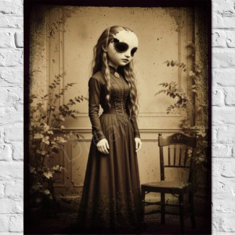 Creepy,Girl,Photo,Bizarre,Portrait,Print,Horror,Victorian,Halloween,Doll,Woman,Decor,vintage_photo,creepy_photograph,horror_portrait,horror_wall_art,vintage_creepy_photo,halloween_decor,halloween_art,creepy_wall_art,creepy_decor,halloween_print,victorian_print,creepy_portrait,ghost_photo